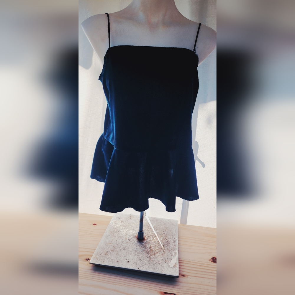 Free People velvet peplum tank top